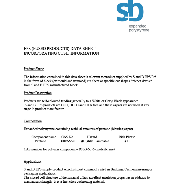 COSHH INFO SHEET 2015