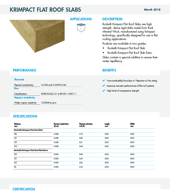 Rocksilk-krimpact-flat-roof-slab-datasheet